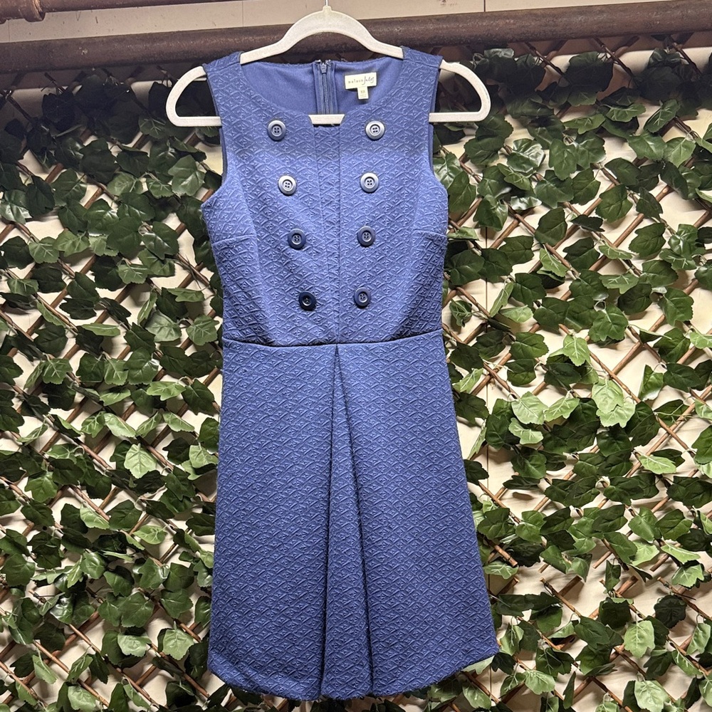 Maison Jules Textured Blue Mini Dress